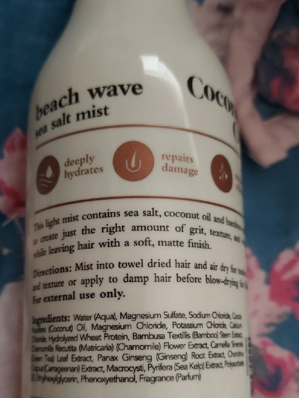 Oliology Coconut Oil Beach Wave Sea Salt Mist – White